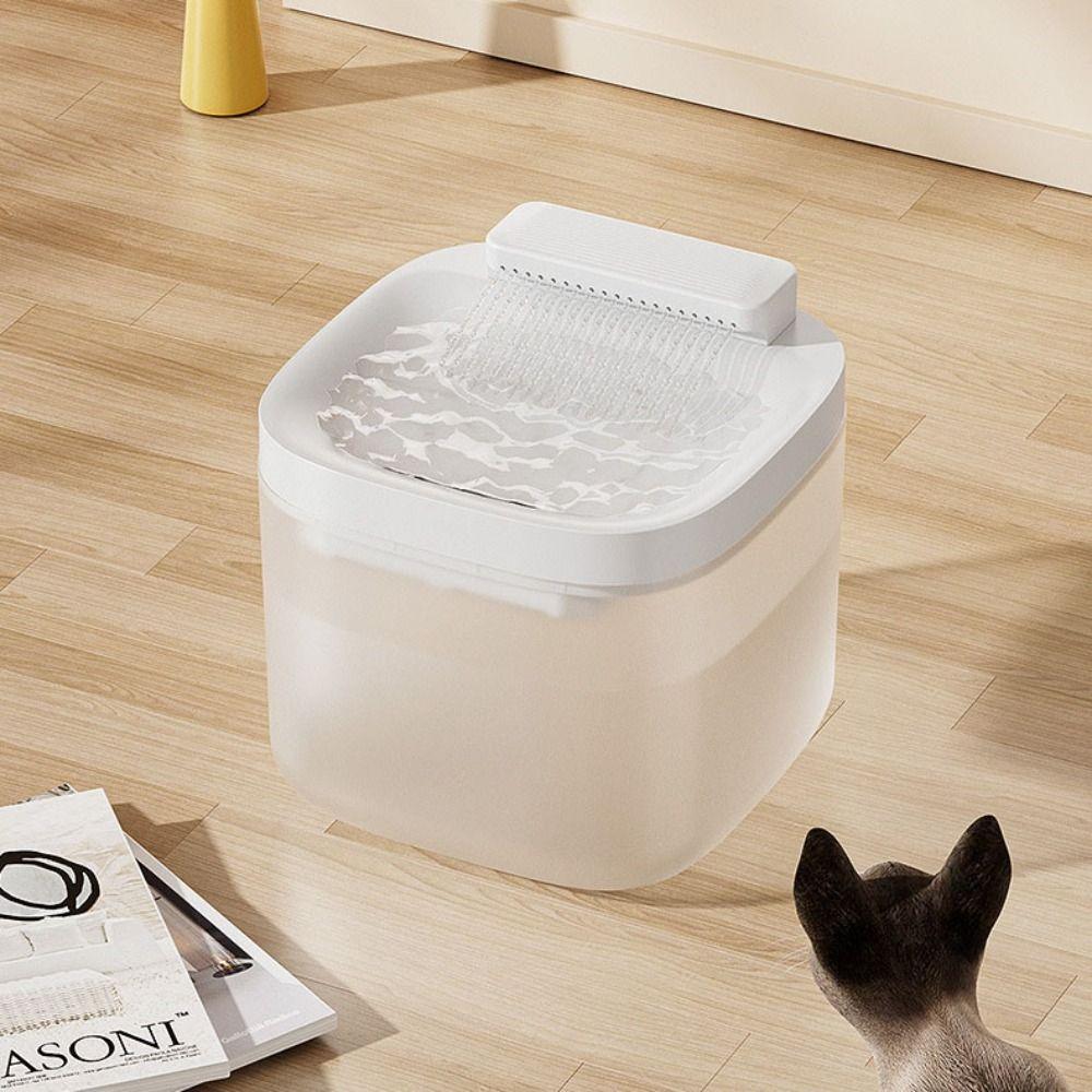 

Automatic Pet Water Fountain Square Cat Water Drinker Household Dog Water Dispenser Home White Regular