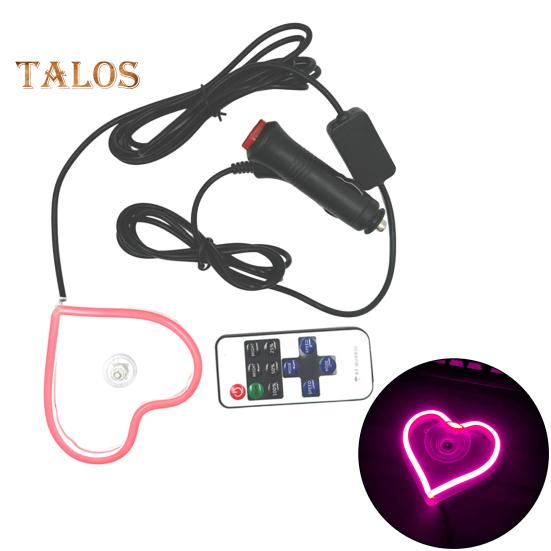 Lumină neon LED în formă de inimă Moduri bliț stroboscopic Instalare simplă super luminoasă Semn de afișare LED Accesorii pentru iluminat auto