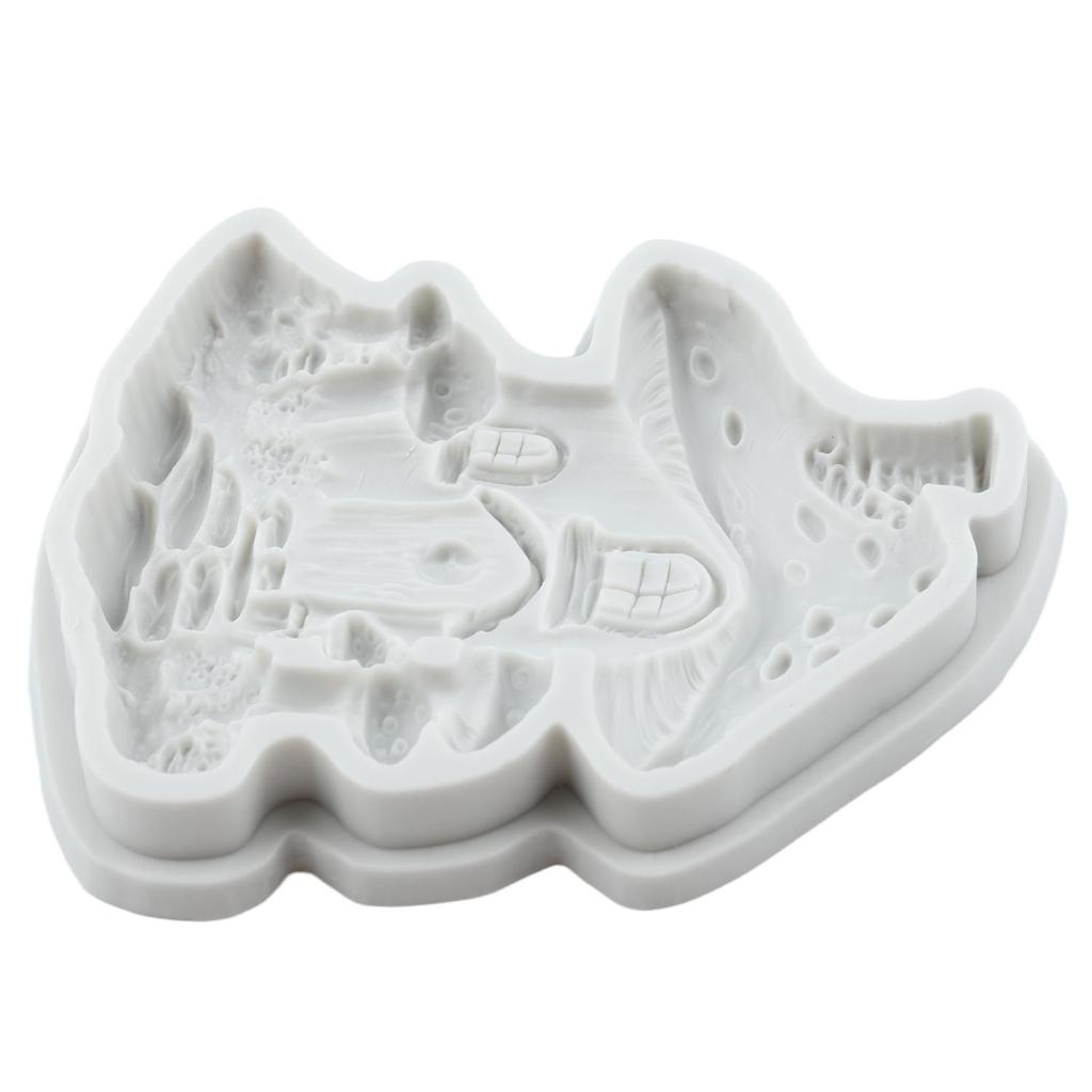 Mushroom House Silicone Molds Fairy Mushroom House Fondant Mold Cake Decorating Tools Cupcake Topper Chocolate Candy Craft Gum Paste Polymer Clay