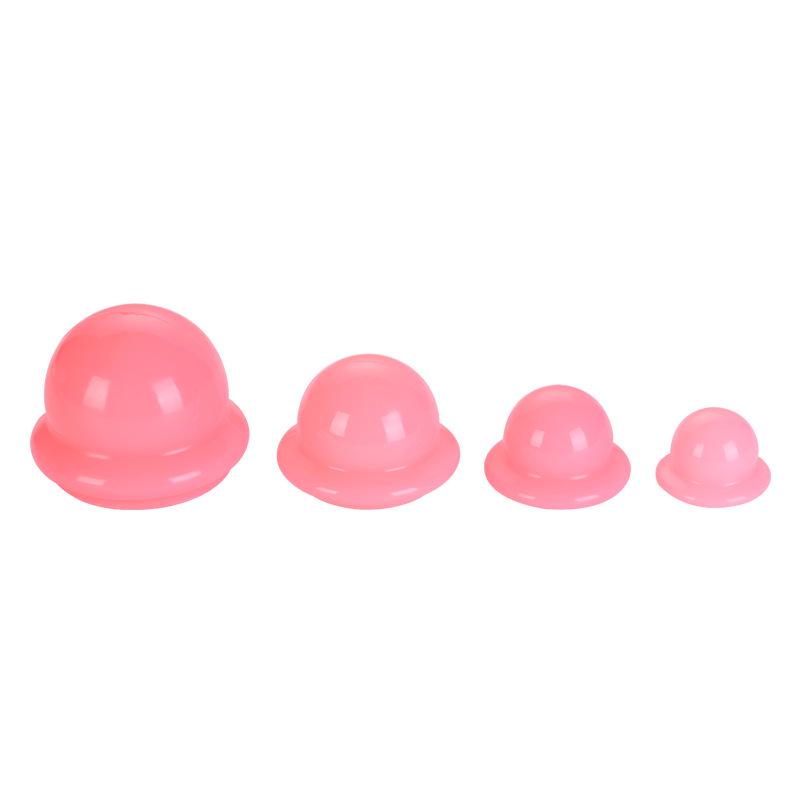 Pink Silicone Cupping Device Set No. 1-4 for Household Vacuum Moisture Absorption & Health Care