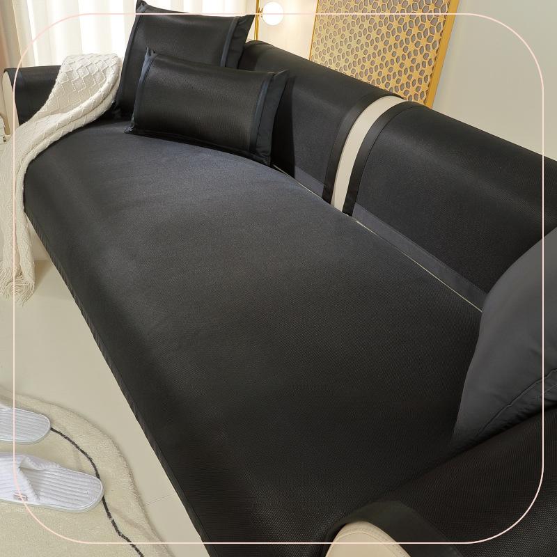 

Простая современная черная шелковая диванная подушка, летняя подушка, летняя летняя диванная подушка, крутая ткань, универсальный чехол на четыре сезона 70*50