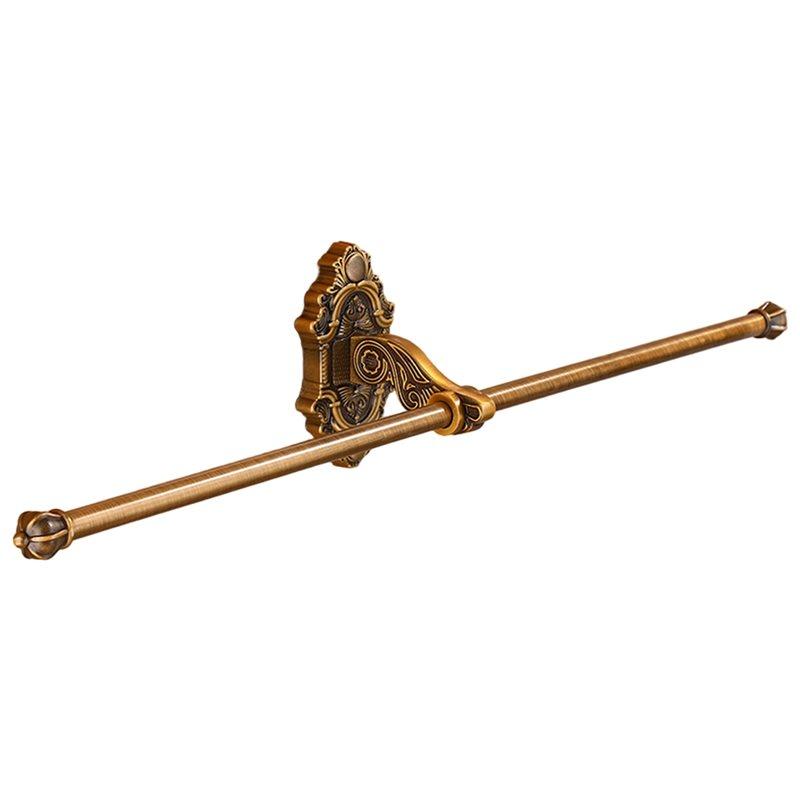 ABMH-Aluminum Foldable Antique Brass Bath Towel Rack Active Bathroom Towel Holder Bathroom Accessories Double Towel Shelf With H