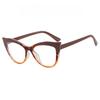 Stylish Color-Block Cat-Eye Frames Anti-Blue Light Non-Prescription Glasses Classic Cycling and Driving Eyewear for Women