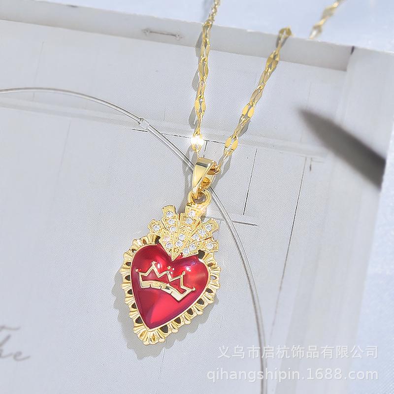 

Ожерелье Любовь Женское Высококлассное Темперамент Рубиновый Кулон Аксессуары