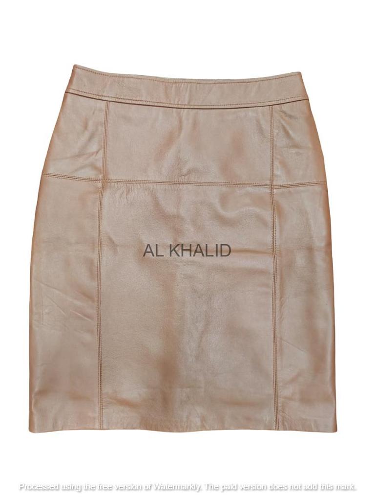 Damen Party Stilvolles Braunes Kleid Handgemachtes Leder Lammfell Rock Echt