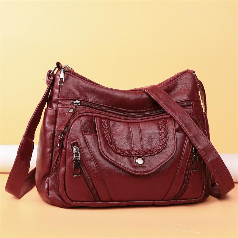 Women's Bag Shoulder Bag Retro Soft Leather Mother Bag Lightweight Crossbody Bag