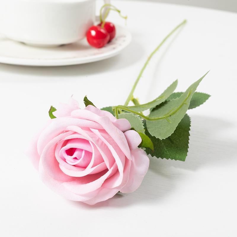 5PCS Silk Luxury Rose Artificial Flower Rose Long Branch Wedding Bridal Decor Fake Valentine's Day Christmas Home Decoration