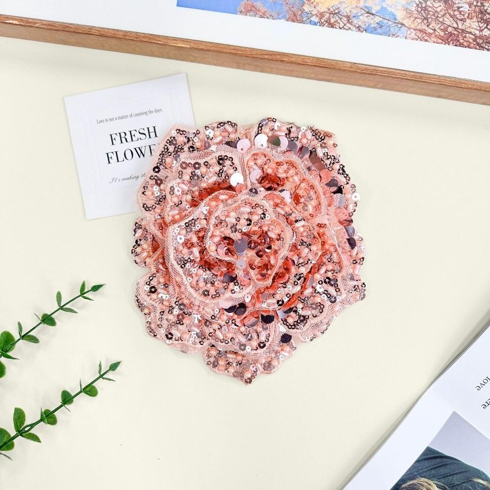 Full Diamond Rose-Shaped Patch Heavy-Duty Large Flower Applique Skirt Corsage Patch Cloth