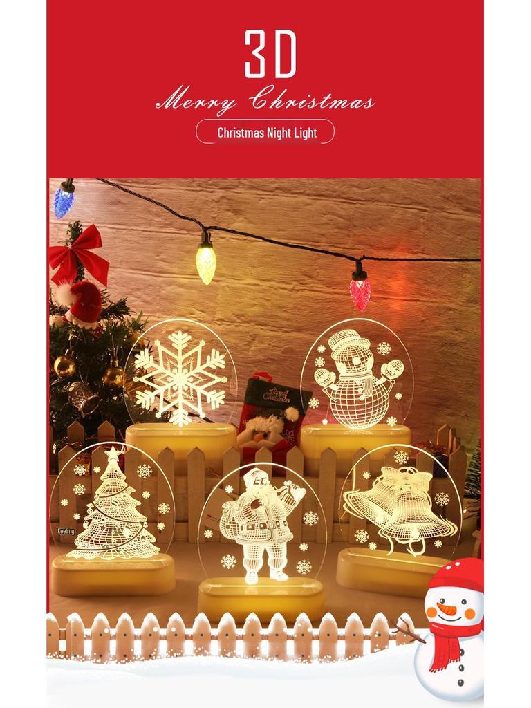3D Neon LED Christmas Ornament Night Light