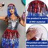 Foil Tinsel Wigs And Fancy Dress Costume Disco Themed Fringe Outfit with Elastic Waist Metallic Cosplay Dance Supplies
