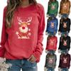 Vintage Gedruckt Pullover Frauen Weihnachten Casual Lose Dünne Hoodie Damen Deer Kopf 3d Sweatshirt