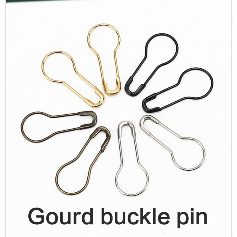 1000Pcs Gourd Shape Safety Pin Metal Knitting Locking Marker Clip Clothing Label Fastener Pin for Stitching Sewing Craft