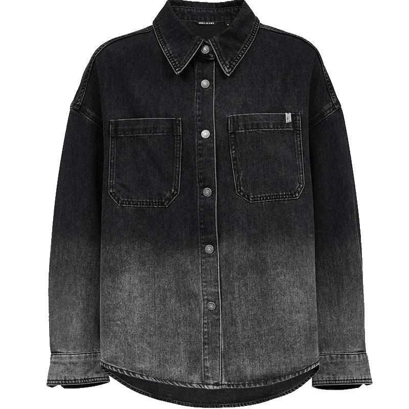 ONLY Women s Loose Fit Dropped Shoulder Denim Shirt M