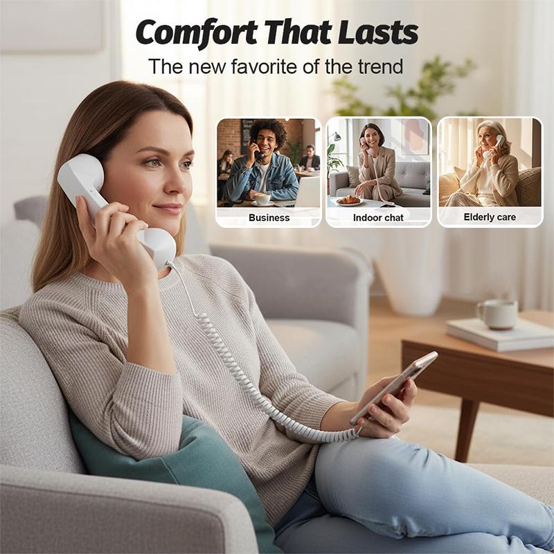 Retro Phone Handset, Type-C Telephone Style Landline Handle Receiver, Vintage Telephone To Landline Adapter