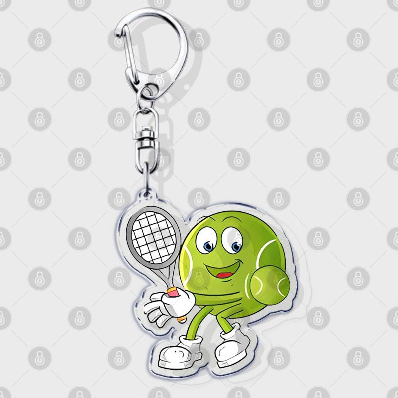 Hobby Sports Lover Tennis Ball Keychains for Accessories Bag I Love Bike Car Keyrings Jewelry Friends Father Boyfriends Gifts