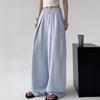 Women's Autumn 2025 High-Waist Wide-Leg Pants - White, Draped, Loose-Fit, Lightweight Yamamoto Style