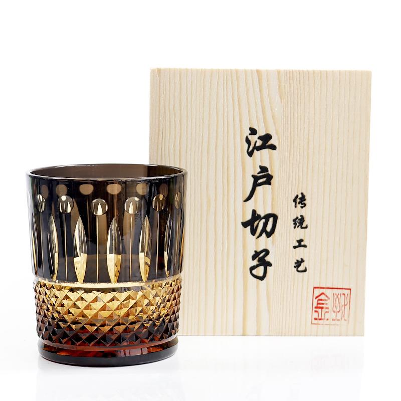 Kanzhi Edo cut Japanese hand-carved whiskey glass crystal wine glass wine glass red wine glass