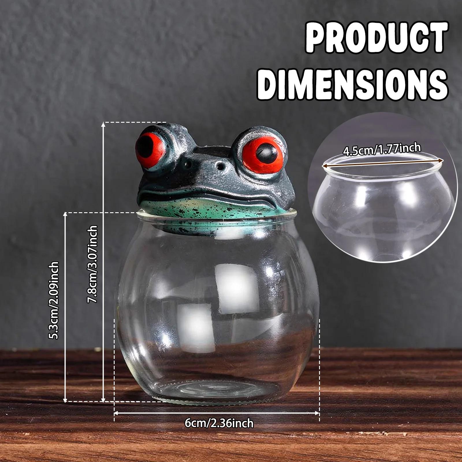 1/3Pcs Kitchen Spice Container Glass Resin Witchy Frog Style Spice Jar with Lid Decorative Vintage Glass Storage Jar for Pepper