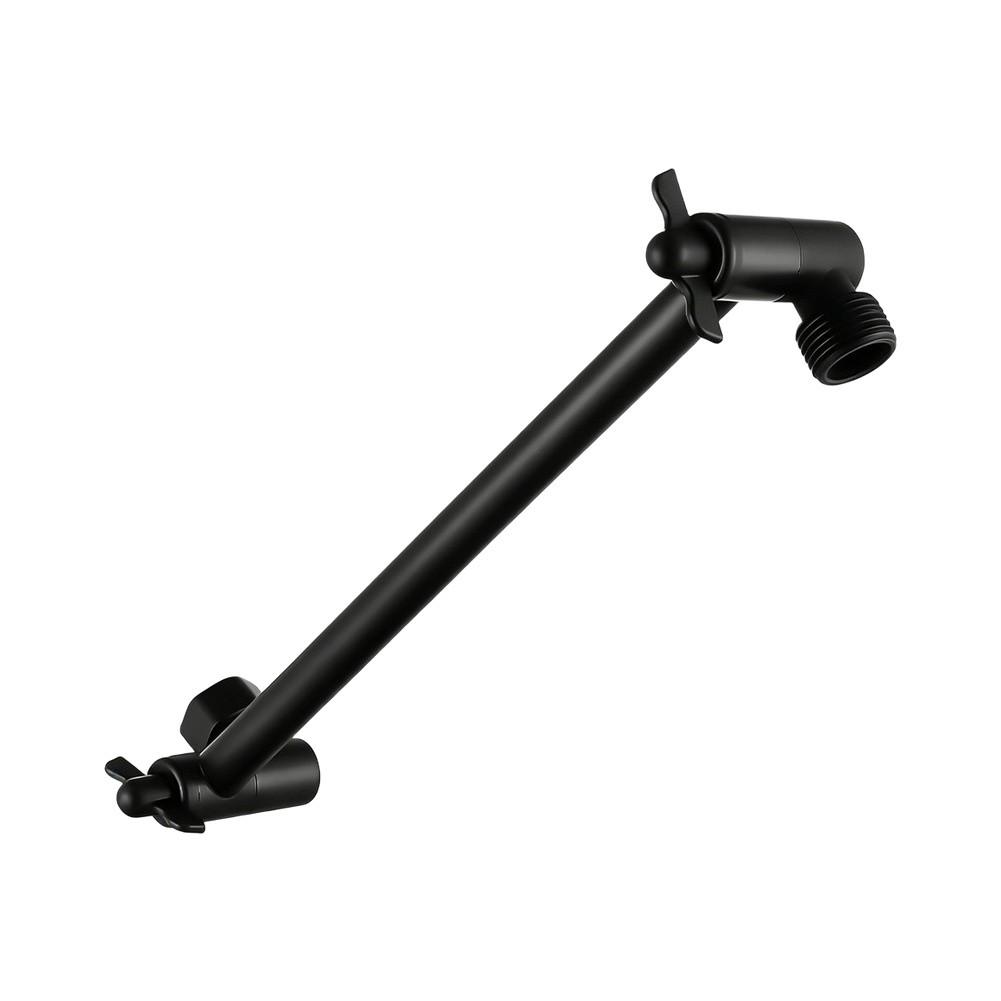 Stainless Steel Shower Arm Bracket Extension Rod for Overhead Shower Spray Adjustable Height 29x7x4cm Silver and Black