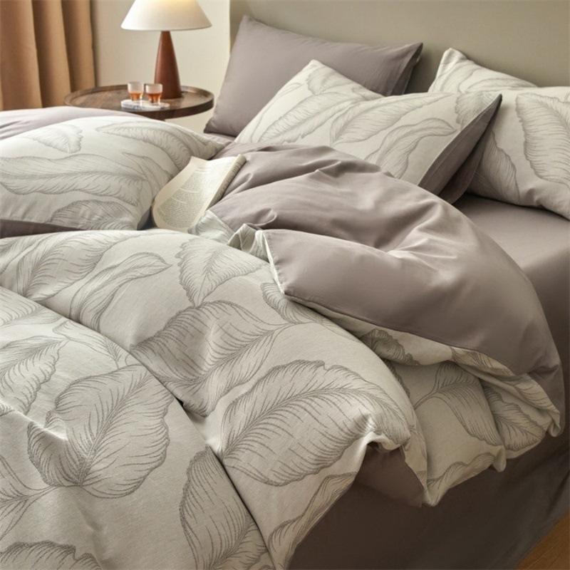 Class A 120 Maternal And Infant Grade Jacquard Pure Cotton 4Pcs Set Xinjiang Cotton Cotton Naked Sleeping Sheet Quilt Cover Mattress Model