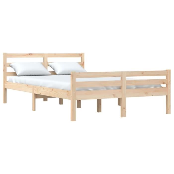 VidaXL Cadre de lit Bois massif 150x200 cm Très grand 814824