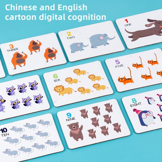1 Set Arithmetic Math Toy Kit with Beads Blocks Chopsticks Spoons Silicone Bowl Number Learning Counting Color Sorting Toddlers Boys Girls Educational
