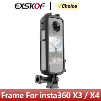 Beschermend Frame Slijtvaste Cover Case met Adapter Bevestigingsschroef voor Insta360 X3 Insta 360 X4 Action Camera Accessoires