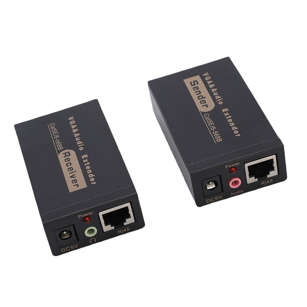 VGA Extender 328ft HD Plug and Play VGA Sender und Empfänger HDB15 F RJ45 Sound DC3.5 Schnittstelle US-Stecker