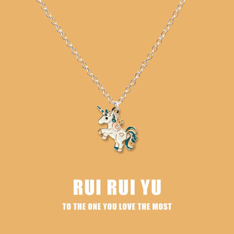 RUI RUI YU Unicorn Pendant Necklace Pendant Necklace for Women Men Girlfriend Couple Lover Jewelry Gift