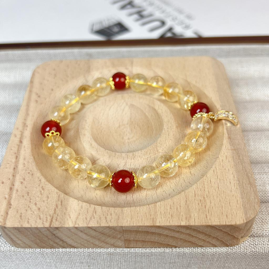 Citrine Bracelet Light Luxury Agate Bracelet Fashion Women Daily Jewelry Lucky Gift