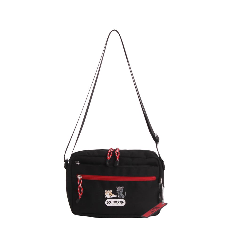 x OUTDOOR Horizontal Shoulder Bag ODHQ101 [Haikyu!! PRODUCTS] Black/Red