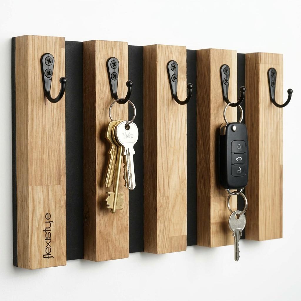 Wooden Key Hanger Lamele 30cm