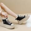 Hick Bottom Macaron Color Matching Shoes for Women Fleece Padded Snow Cold-proof Warm Non-slip Cotton Shoes