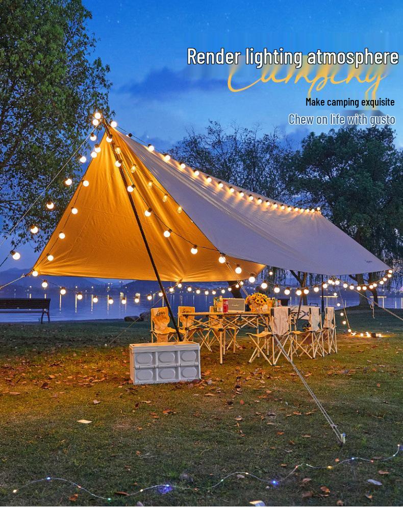 Waterproof Outdoor LED Retro Bulb String Lights for Camping, Courtyard, Balcony, and Decorative Use