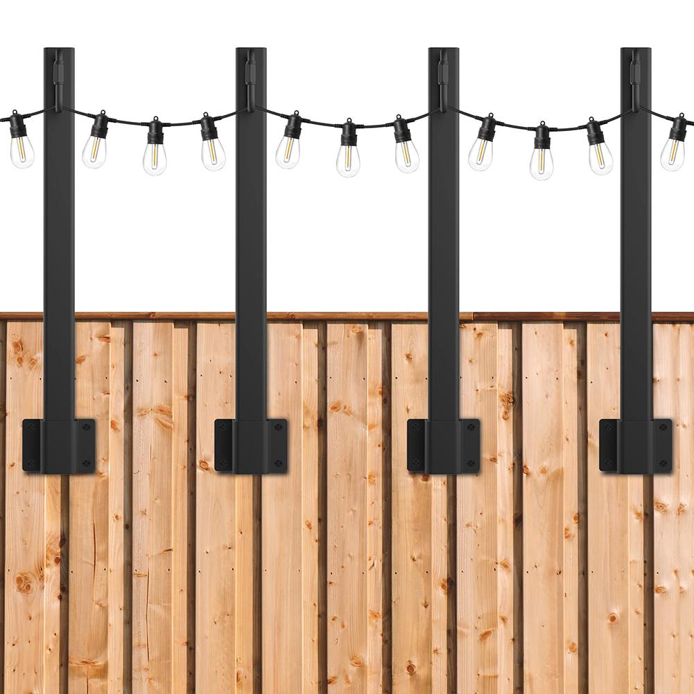 Lamp Column Bracket String Lights 4-Pack Adjustable Assembly Easy To Install Excellent Use No Height Limitation
