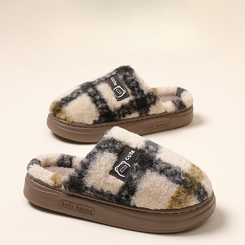 New Thick-soled Cotton Slippers, Warm and Anti-slip Women's Outerwear Shoes