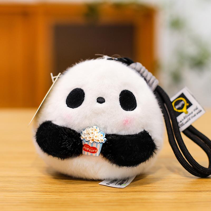 Plush Panda Doll Backpack Charm Keychain Pendant