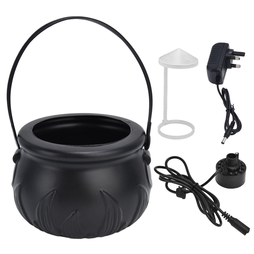 Halloween Witch Pot Smoke Machine Mist Maker Fogger with Color Changing LED Light Party Prop