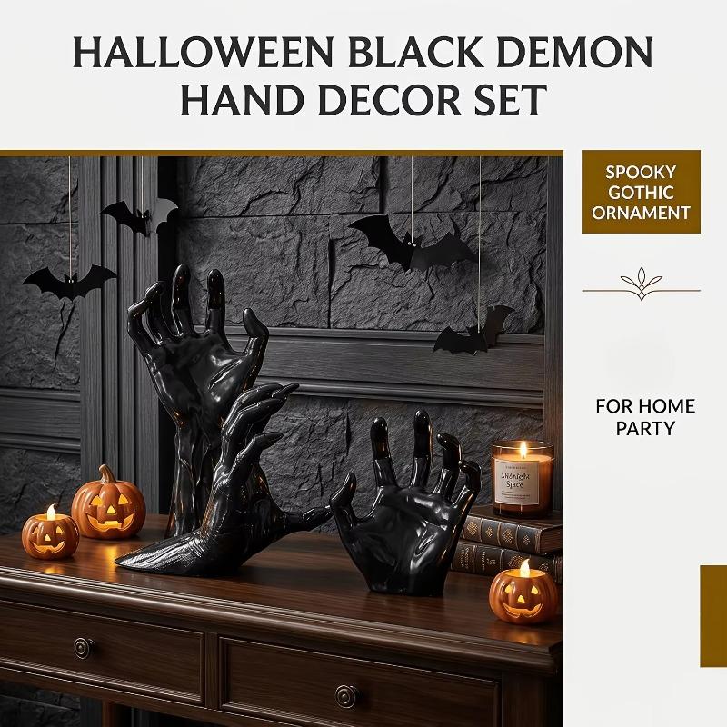 3 Styles Gothic Resin Devil Hand Wall Candle Holder Creepy Reaching Hand Sculpture Halloween Party Haunted Home Decoration