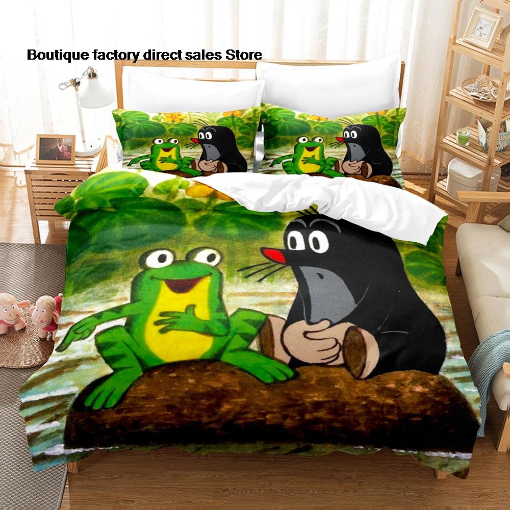 3D-gedrucktes Die kleine Maulwurf Bettwäsche-Set Bettbezug Kissenbezug Für Kinderzimmer Dekoration Einzelbett Doppelbett Queen Size King Size Bettwäsche
