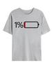 Battery Low pattern design100 cotton summer Oneck short sleeve casual printed Unisexs Tshirt