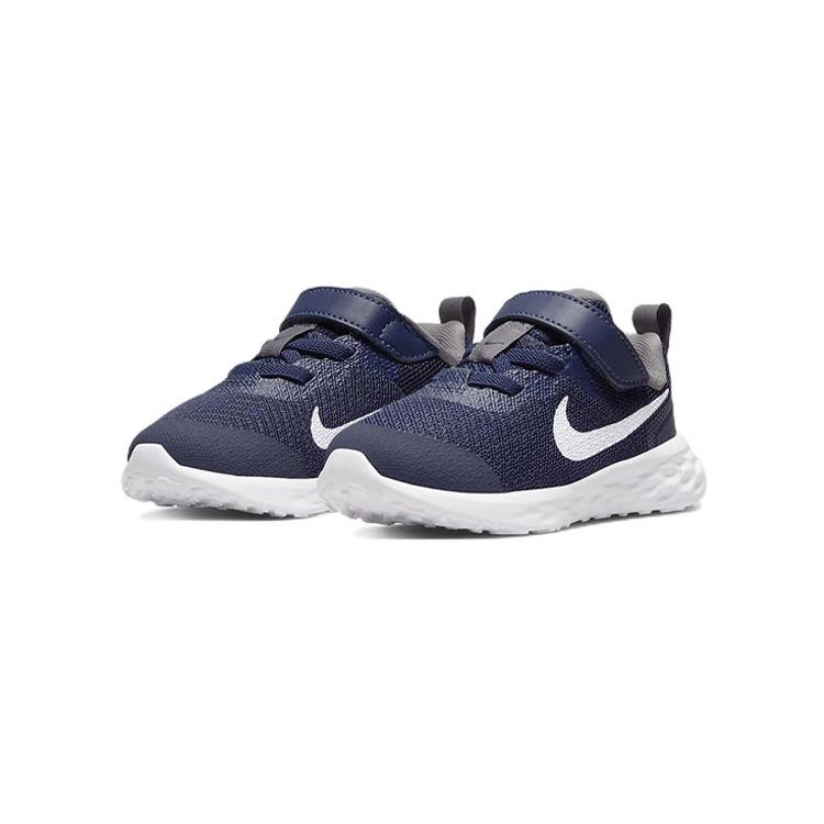 Nike REVOLUTION 6 Recyklovatelný materiál Protiskluzové tlumení Odolné proti oděru Nízké batolecí boty Modrá Bílá DD1094-400