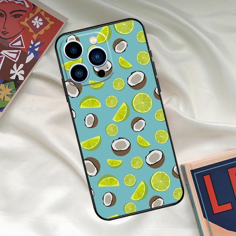 Summer Fruit Coconut Phone Case For iPhone 15 14 12 11 13 16 17 Pro Max 15 16 Plus 13 Mini 16e 17 Air Funda Cover