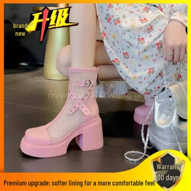 Damen Vielseitige Ausgeschnittene Mesh Martin Stiefel: Atmungsaktive Frühling/Sommer Knöchelriemen Sandalen 2025