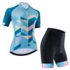 Womens Cycling Jersey Bib Shorts Set Short Sleeve Road Bike Outfit Breathable Quick Dry Performance Wear