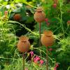 3Pcs Rusty Flower Shape Metal Flower Pot Decorative Stakes Freestanding Outdoor Garden Decoration for Balcony Courtyards