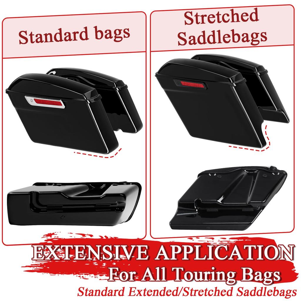 WOWTK Hard Saddle Bag Rubber Grommet & Support Cushion Mount for Harley Touring 2014-2025