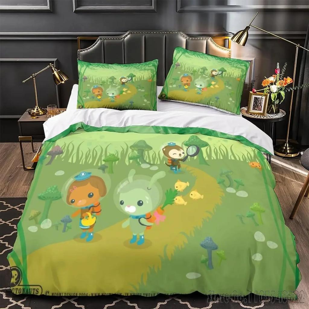 Custom Octonauts Cartoon Animation Duvet Cover Set HD Comforter Cover for Kids Bedding Sets Bedclothes Bedroom Decor