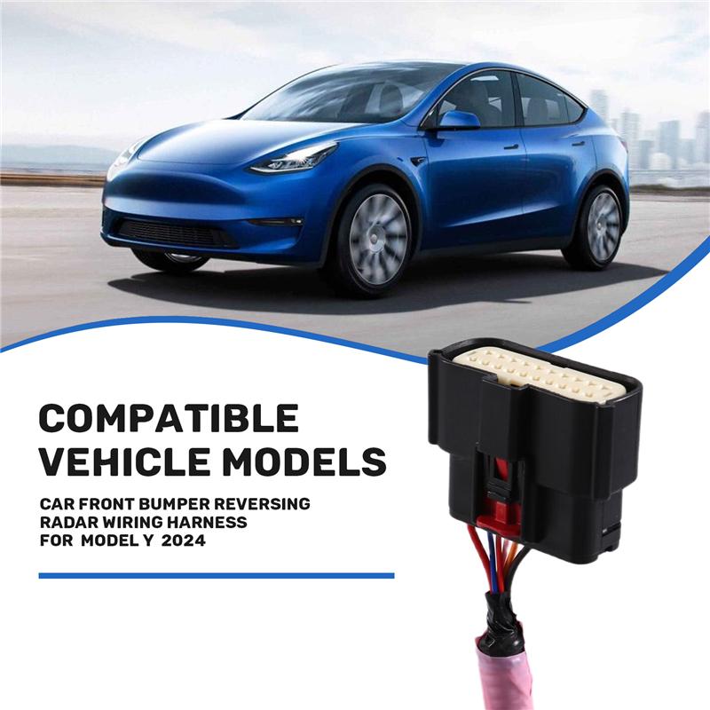 L10A For Tesla Model Y 2024 Front Bumper Reversing Radar Wiring Harness Belt Fog Lamp Interface 1489045-04-D 148904504D