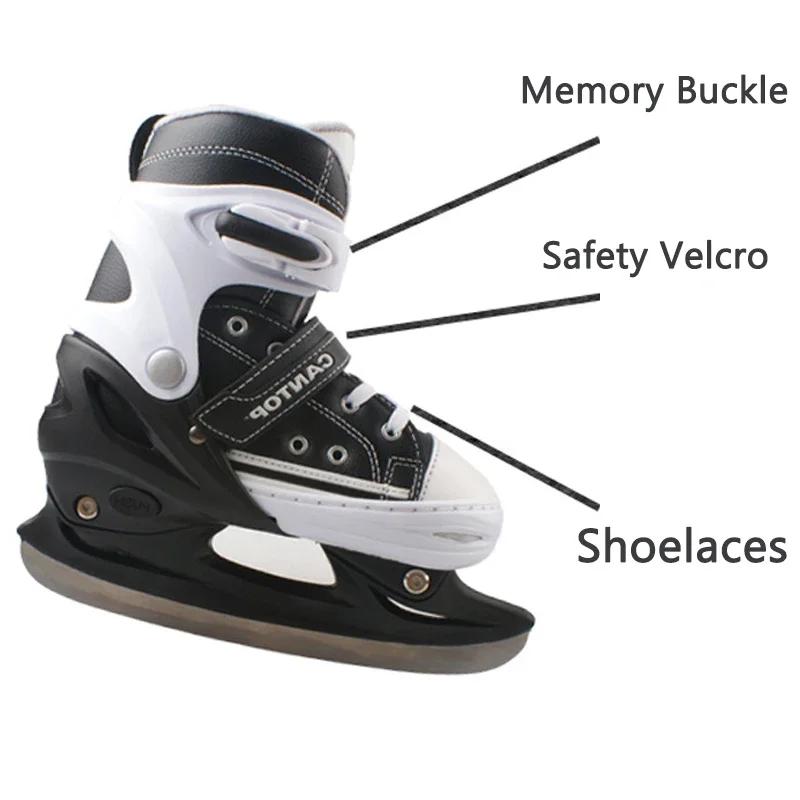 Adjustable Ice Skating Shoes for Beginner Children Adult Thicken Ice Figure Skates Shoes with Blade for Kids and Adults Teenager